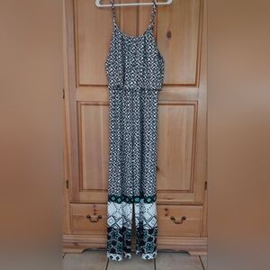 Black/White/Teal Jumpsuit